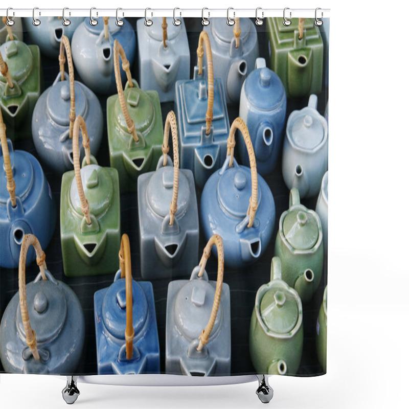 Personality  Ceramics Pitcher Shower Curtains