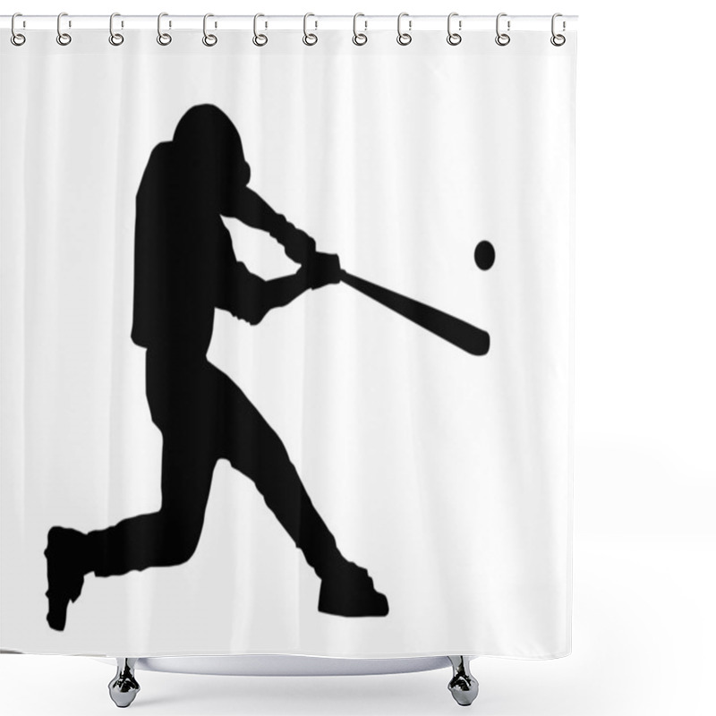 Personality  Baseball Batter Hitting Ball Shower Curtains