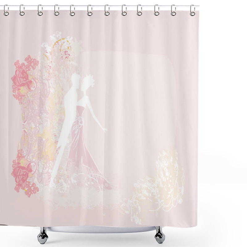 Personality  Ballroom Wedding Dancers Silhouette - Invitation  Shower Curtains