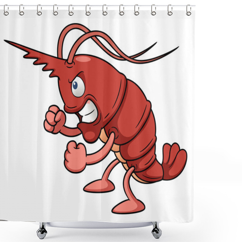 Personality  Cartoon Shrimp Shower Curtains