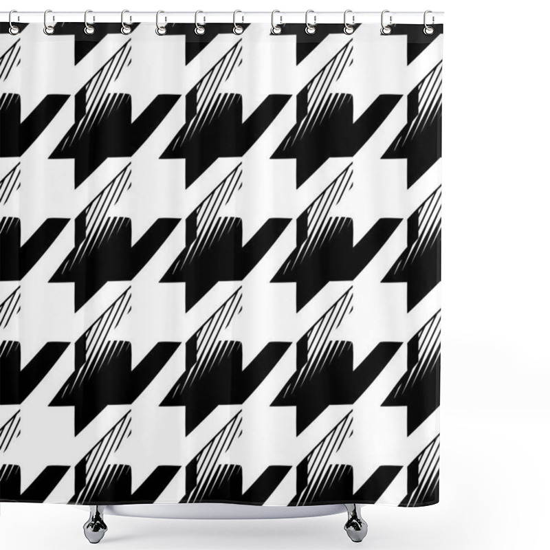 Personality  Houndstooth Seamless Pattern For Clothes Design.Trendy Fabric Ab Shower Curtains