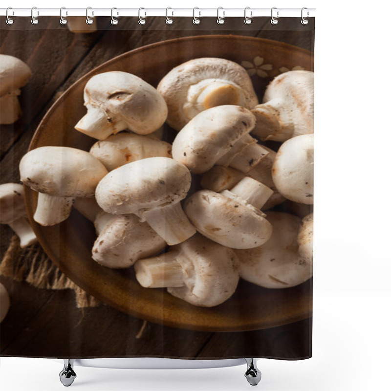 Personality  Raw Organic White Mushrooms Shower Curtains