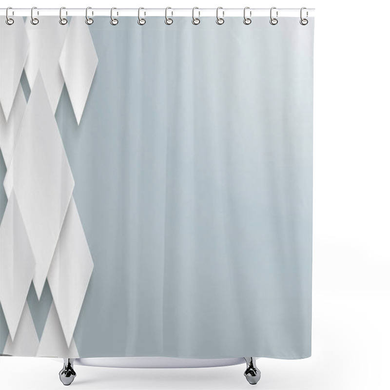 Personality  Vector Illustration Of White Rhombuses With Shadows Structure On Gray Background Shower Curtains