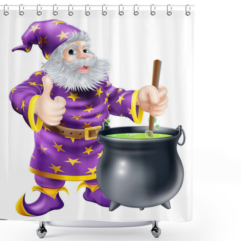 Personality  Wizard Stirring Cauldron Shower Curtains