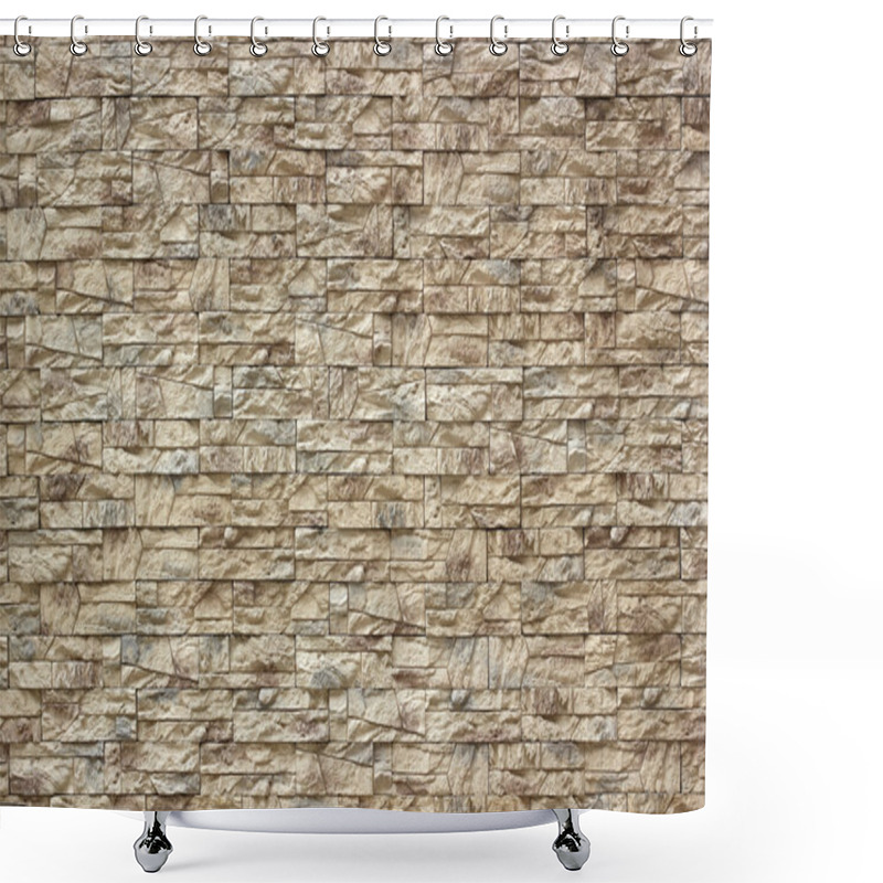 Personality  Texture Of Rectangle Stone Wall. Shower Curtains