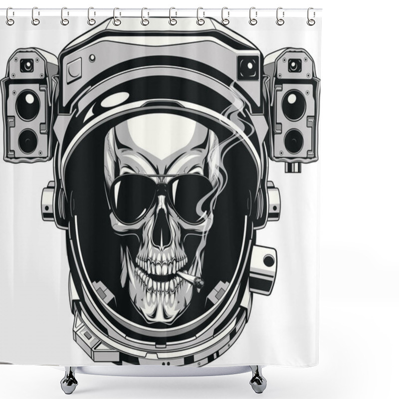 Personality  Skull In A Spacesuit Shower Curtains