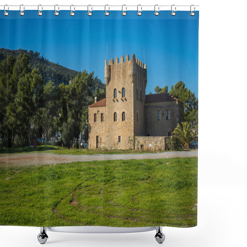 Personality  Medieval Castle In Greek Peninsula Of Peloponnesus, Greece Shower Curtains