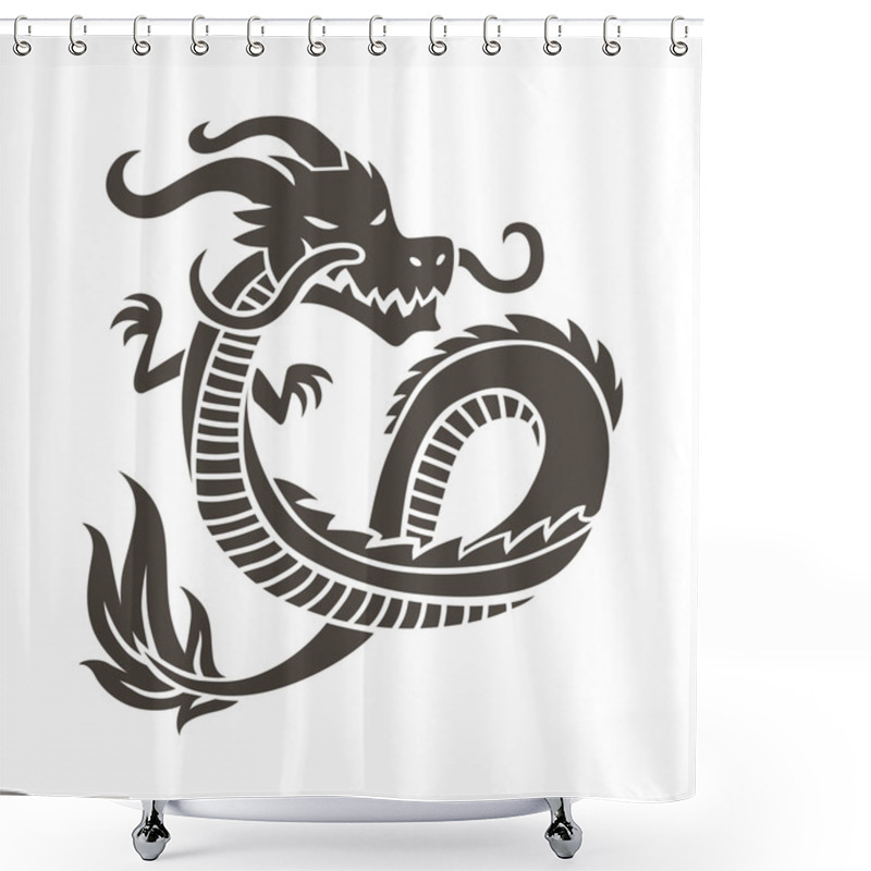 Personality  Chinese Dragon On White Background Vector Illustration. Shower Curtains