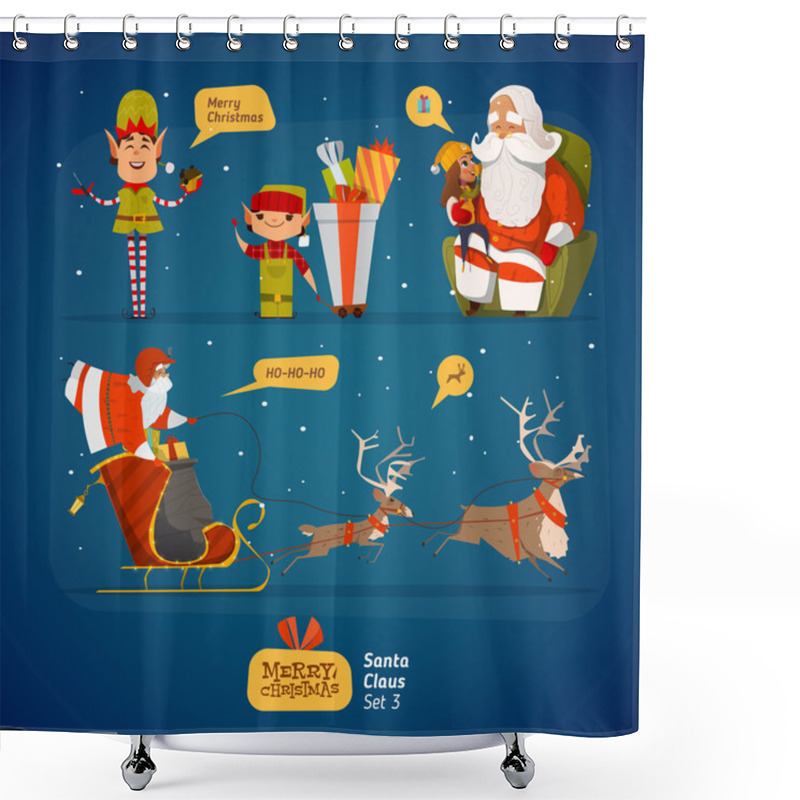 Personality  Santa Claus Rest Set Shower Curtains