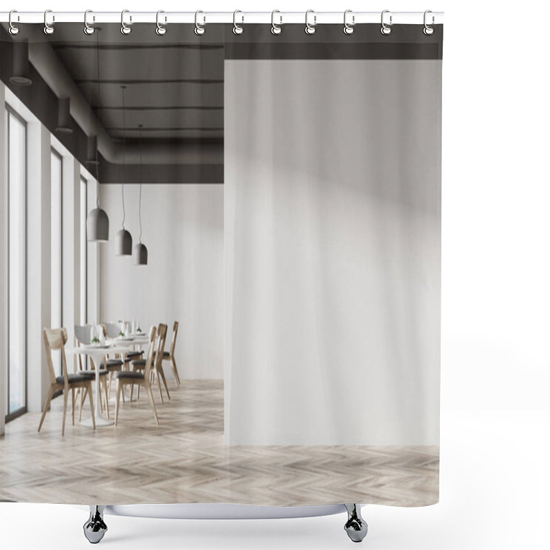 Personality  White Cafe Interior Shower Curtains