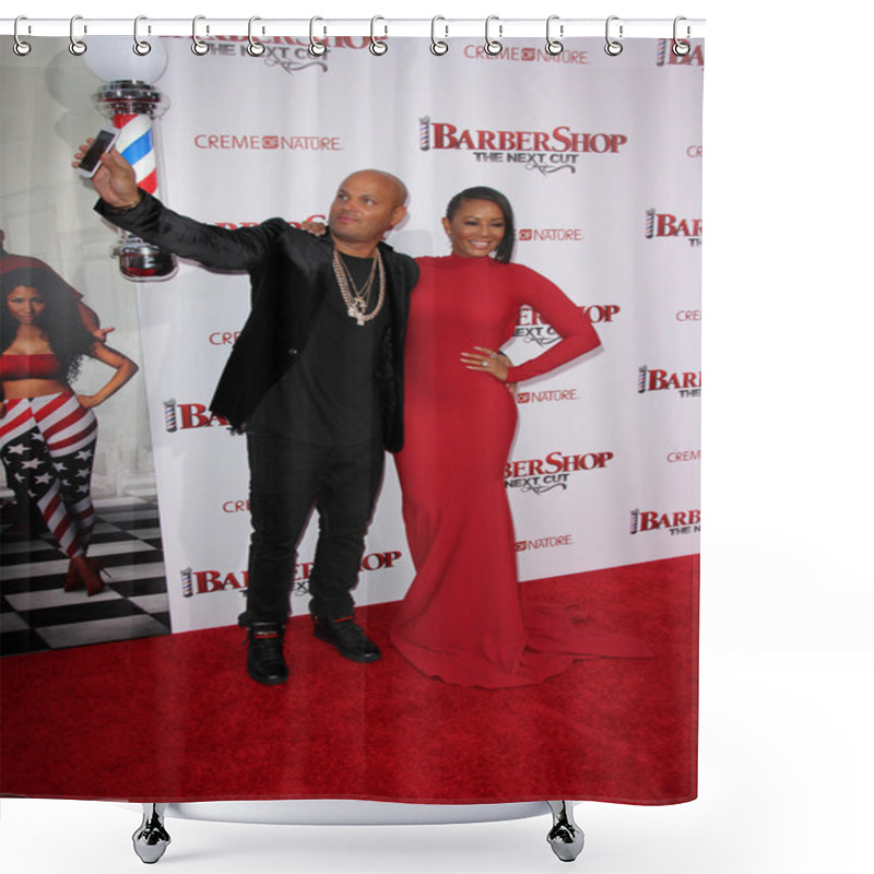 Personality  Stephen Belafonte With Mel B Shower Curtains