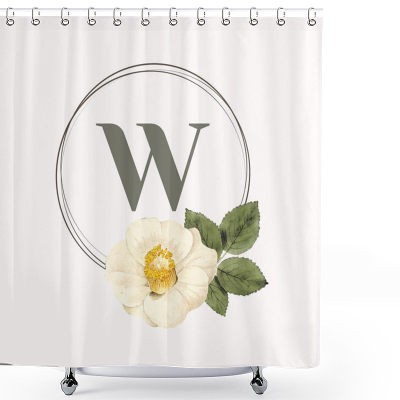 Personality  Floral Round Frame Design Concept Shower Curtains