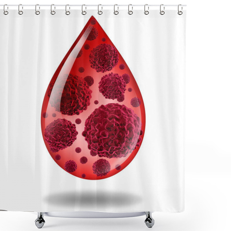 Personality  Cancer Of The Blood And Leukemia As A Hematology Illness Medical Concept As A Human Disease As A 3D Illustration.lymphoma, Shower Curtains