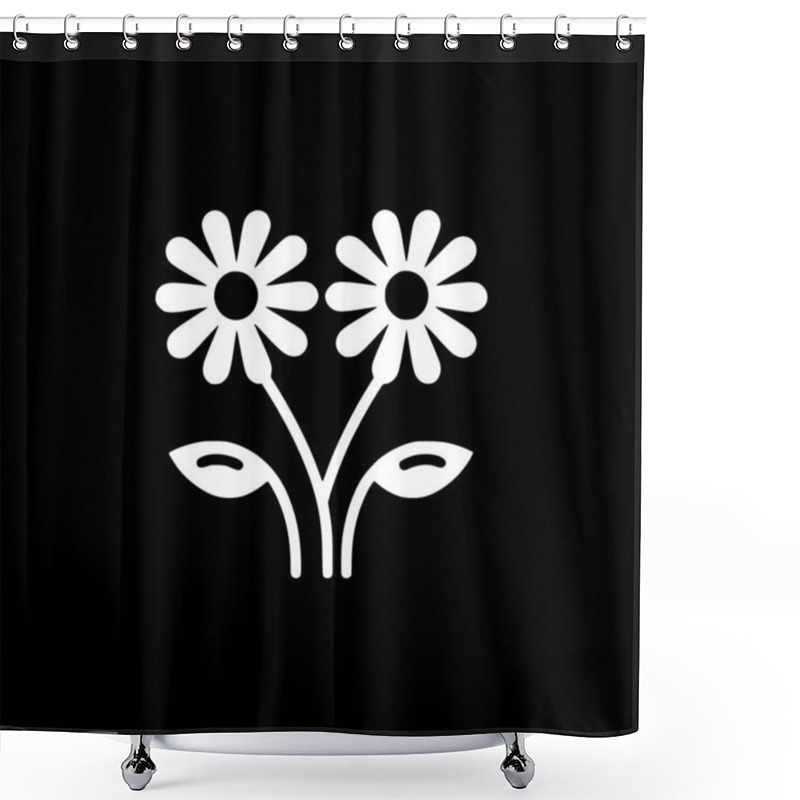 Personality  Flowers - Black And White Vector Illustration Shower Curtains