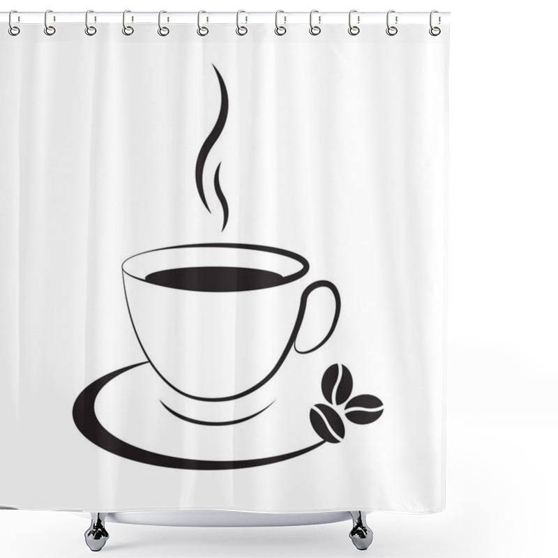 Personality  Hot Coffee Cup Icon On A White Background Shower Curtains