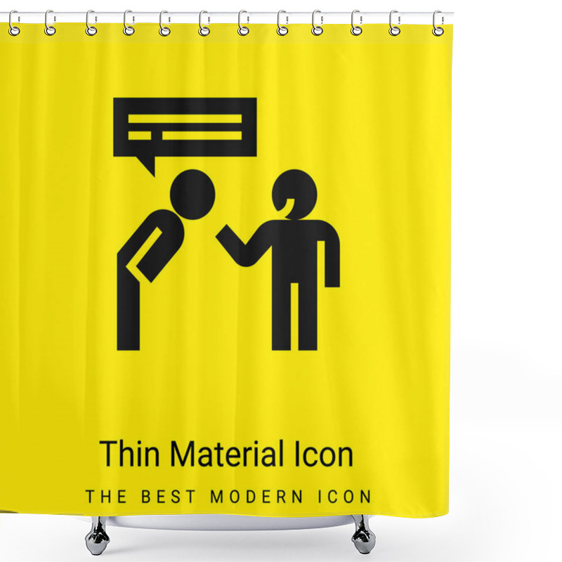 Personality  Apology Minimal Bright Yellow Material Icon Shower Curtains