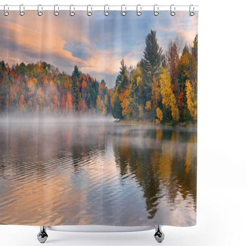 Personality  Lake Autumn Foliage Shower Curtains