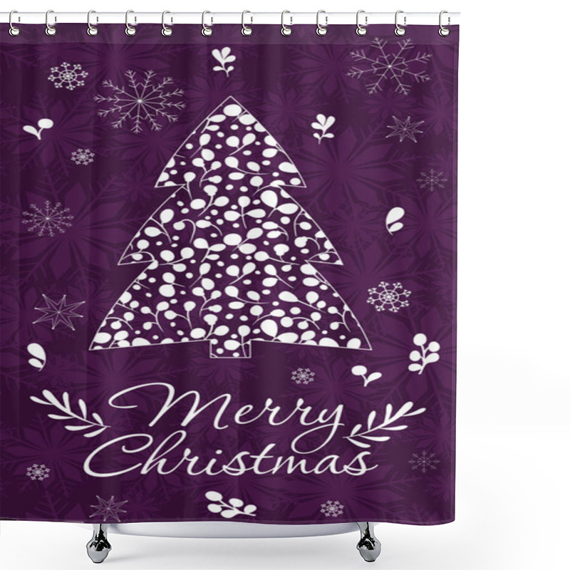 Personality  Merry Christmas Greeting Card Shower Curtains