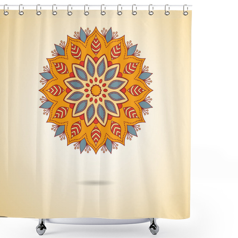 Personality  Mandala Oriental Round Ornament Shower Curtains