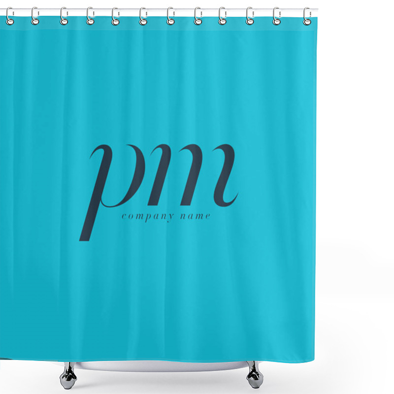 Personality  PM Italics Joint Letters Logo  Shower Curtains