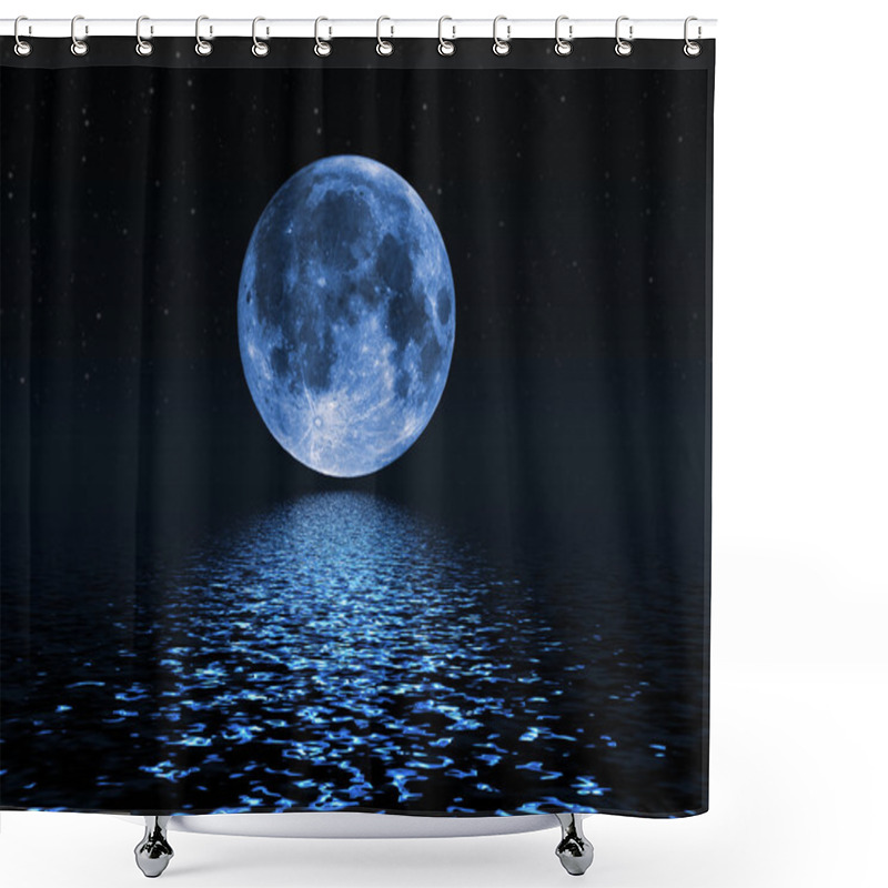 Personality  Night Sky With Stars And Full Moon Background Shower Curtains