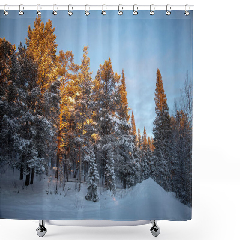 Personality  Arctic Winter Nature Photography In Kiruna Swedish Lapland. Photographed In November. Shower Curtains