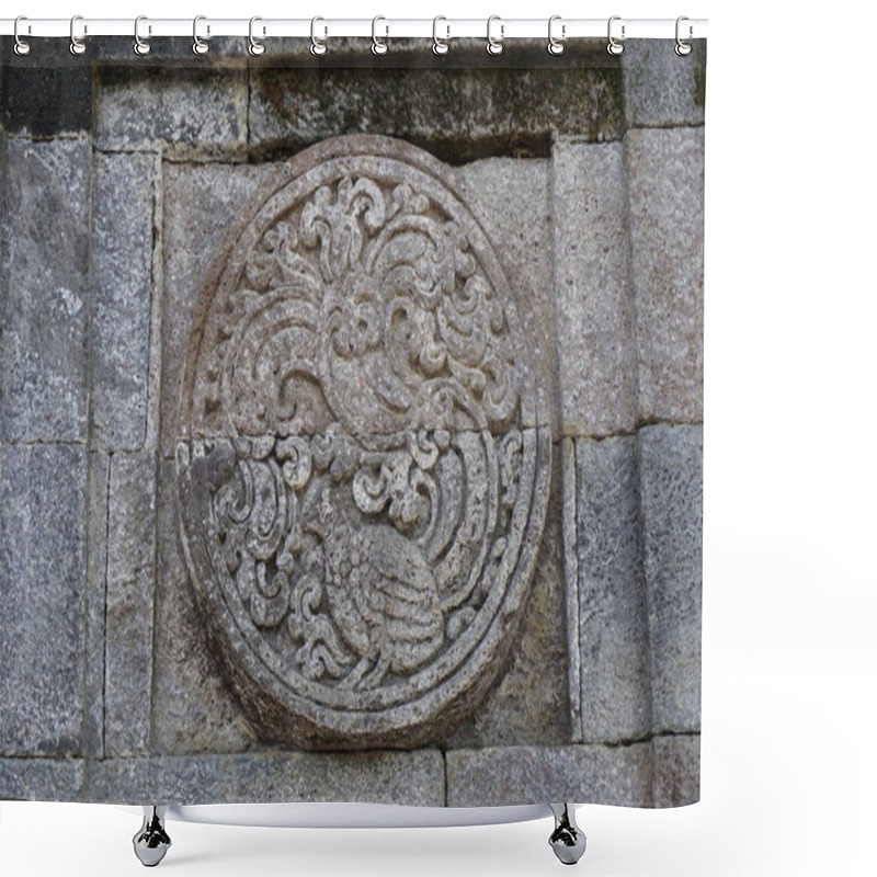 Personality  Ancient Relief On The Stone Of Penataran Temple, Blitar, East Java Indonesia Shower Curtains