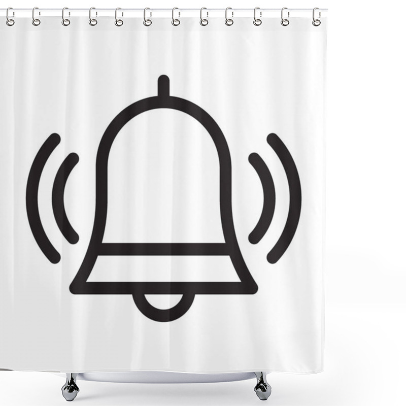 Personality  Bell Ringing Vector Outline Icon Shower Curtains