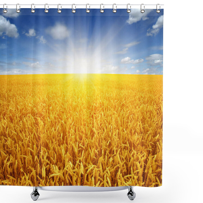 Personality  Wheat Field And Sun Shower Curtains