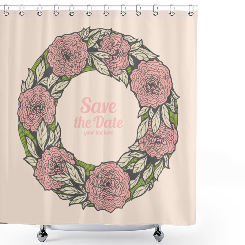 Personality  Wreath Of Flowers In Pastel Tones Shower Curtains