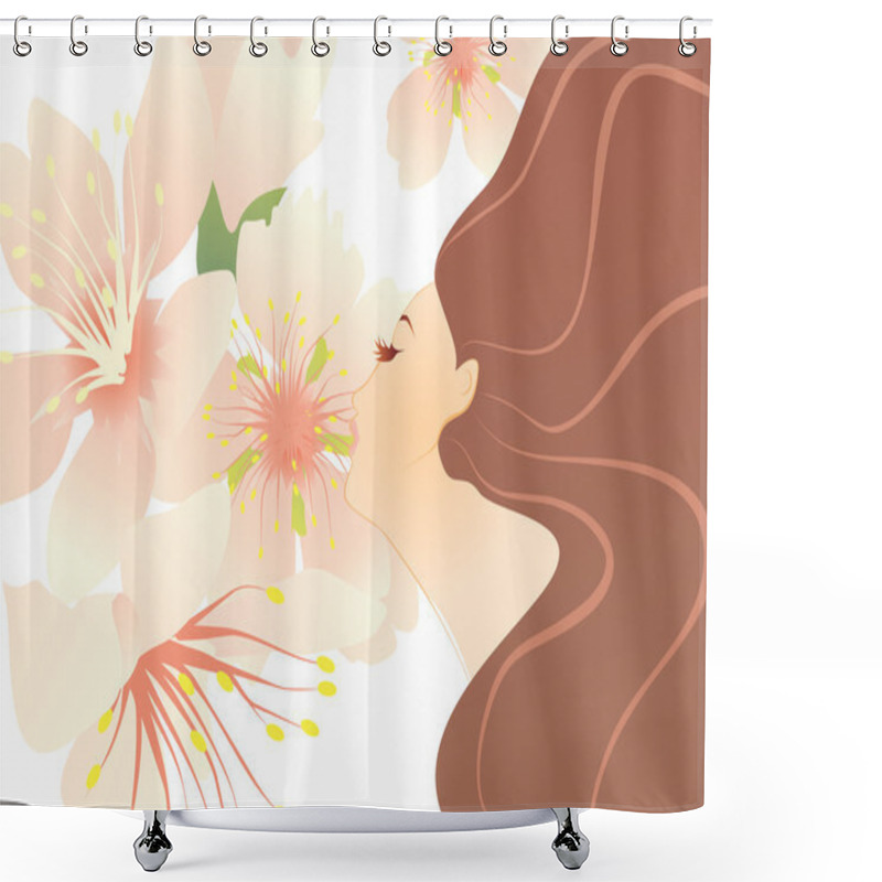 Personality  Woman Spring Nature Allegory Vector Shower Curtains