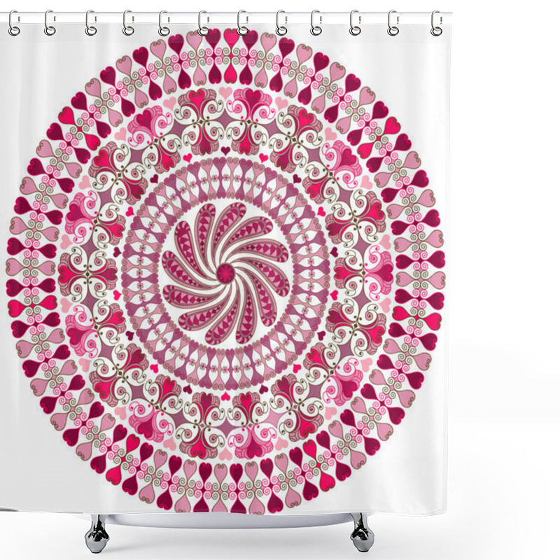 Personality  Valentine Round Frame Shower Curtains