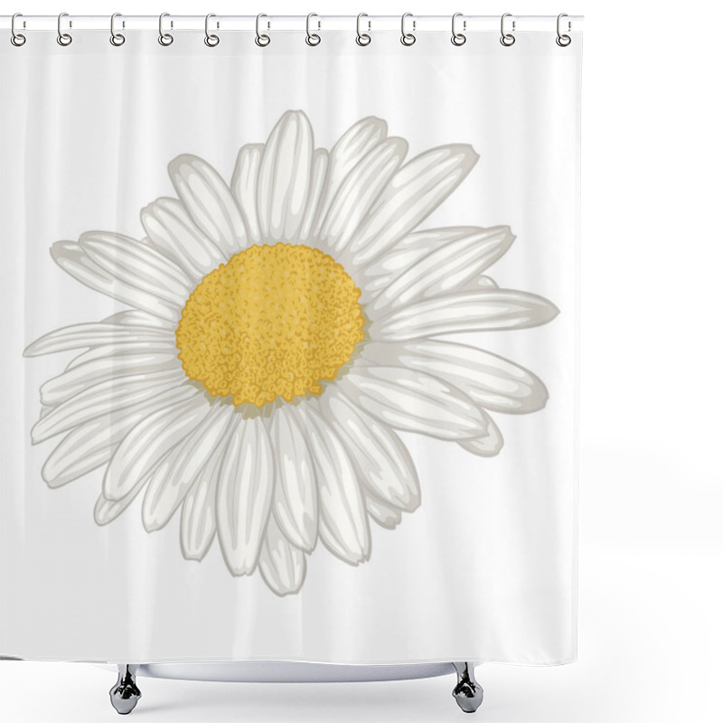 Personality  Beautiful White Daisy Flower Isolated. Shower Curtains