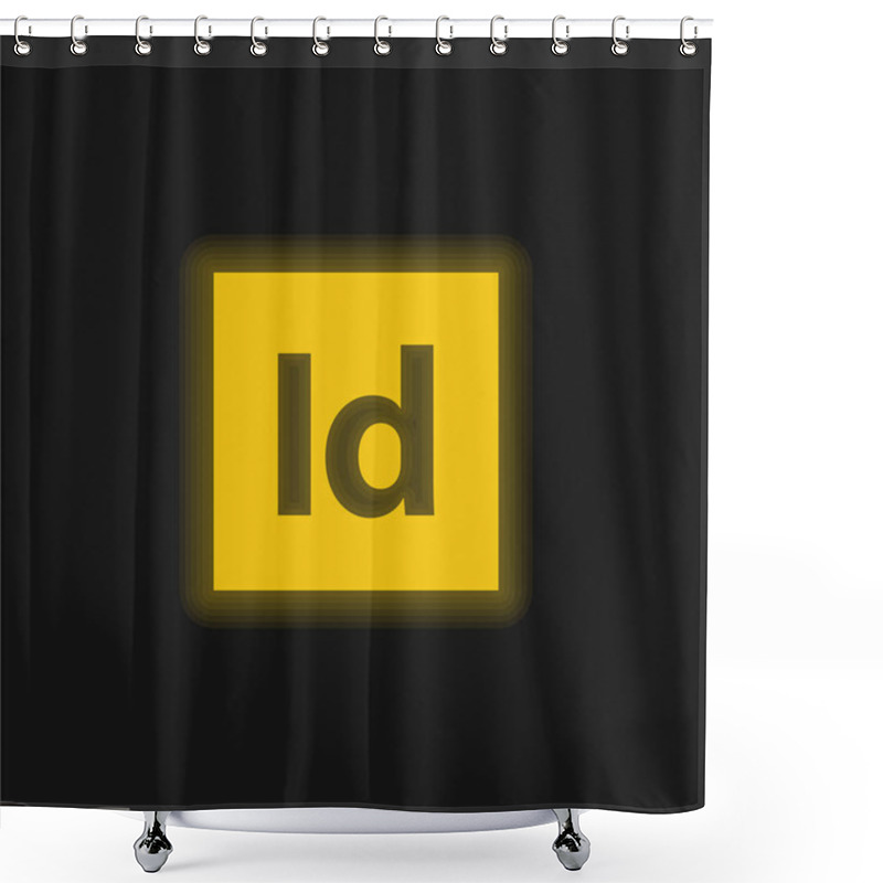 Personality  Adobe Indesign Yellow Glowing Neon Icon Shower Curtains