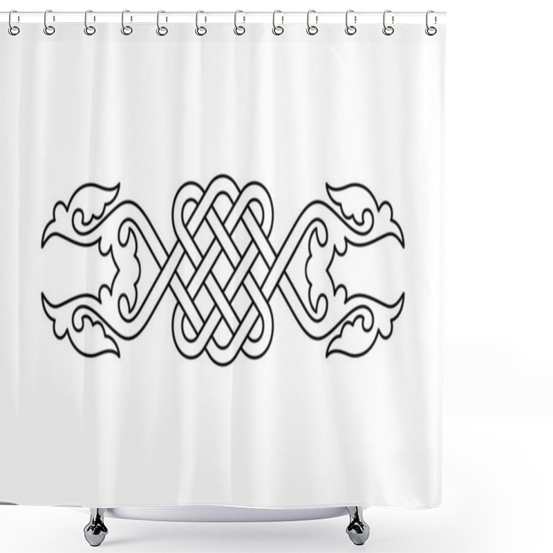 Personality  Celtic Interlaced Pattern Isolated Vector. Nordic Symbol. Celtic Knot Vector Illustration. Vintage Element. Dividing Decorative Element Illustration. Shower Curtains