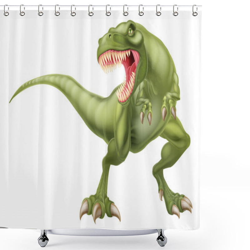 Personality  T Rex Dinosaur Illustration Shower Curtains