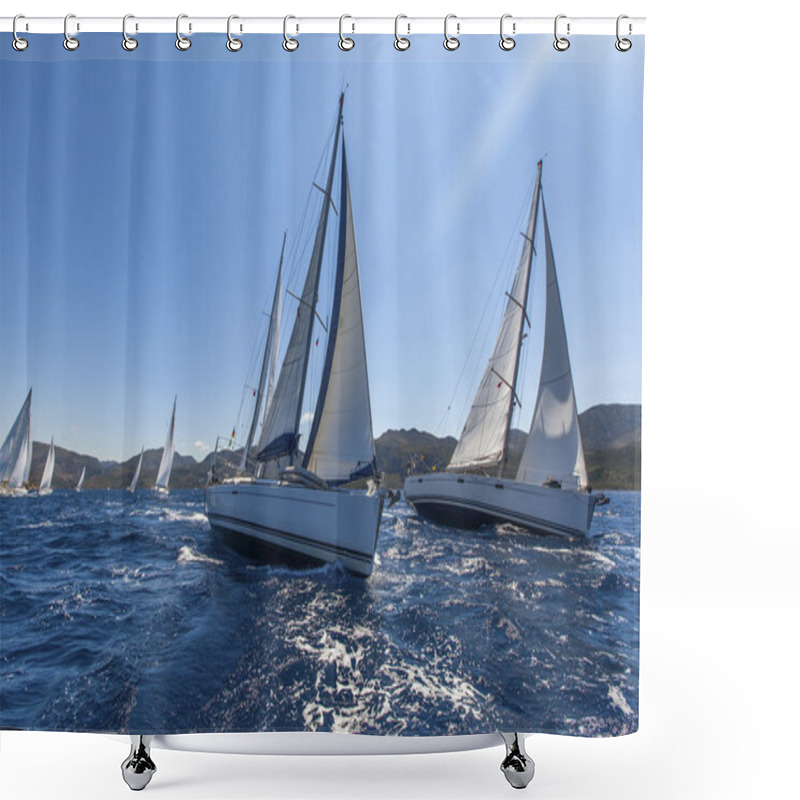 Personality  Sailing Yachts Race Shower Curtains