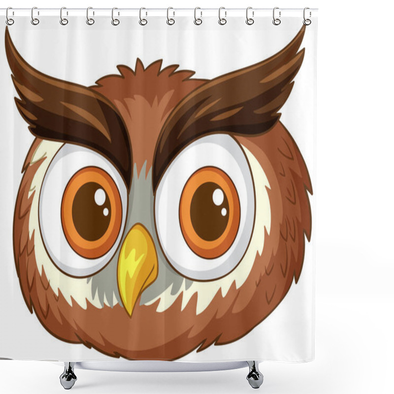 Personality  Adorable Cartoon Owl With Expressive Large Eyes Shower Curtains