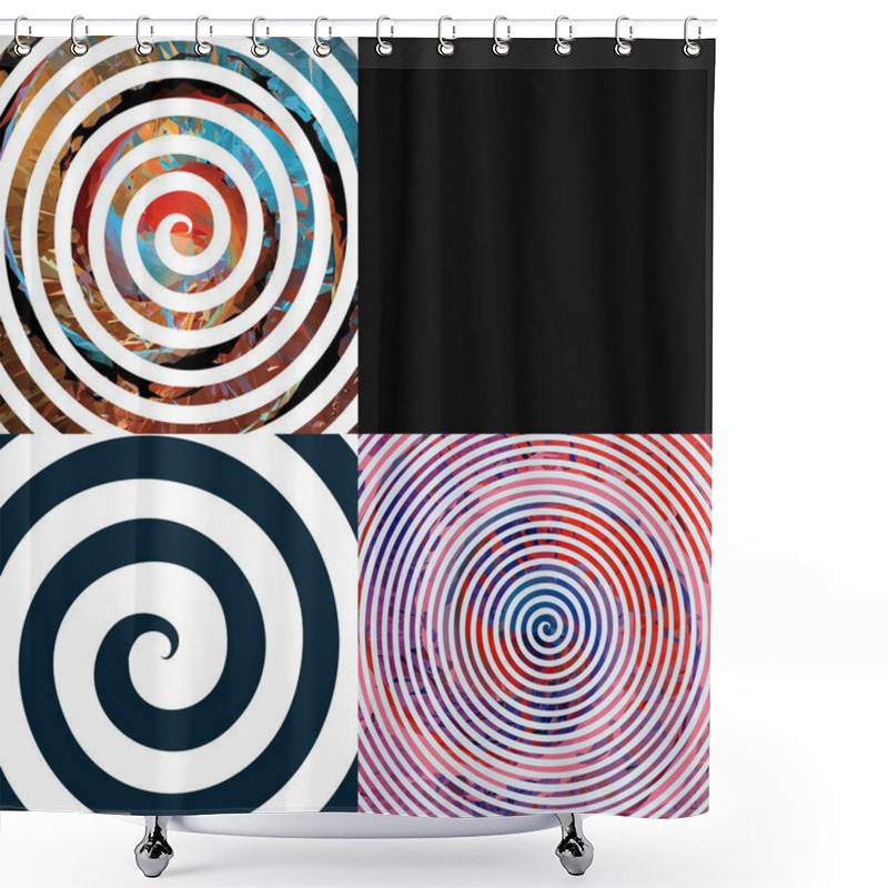 Personality  Abstract Spiral Graphic  Layout BG Shower Curtains