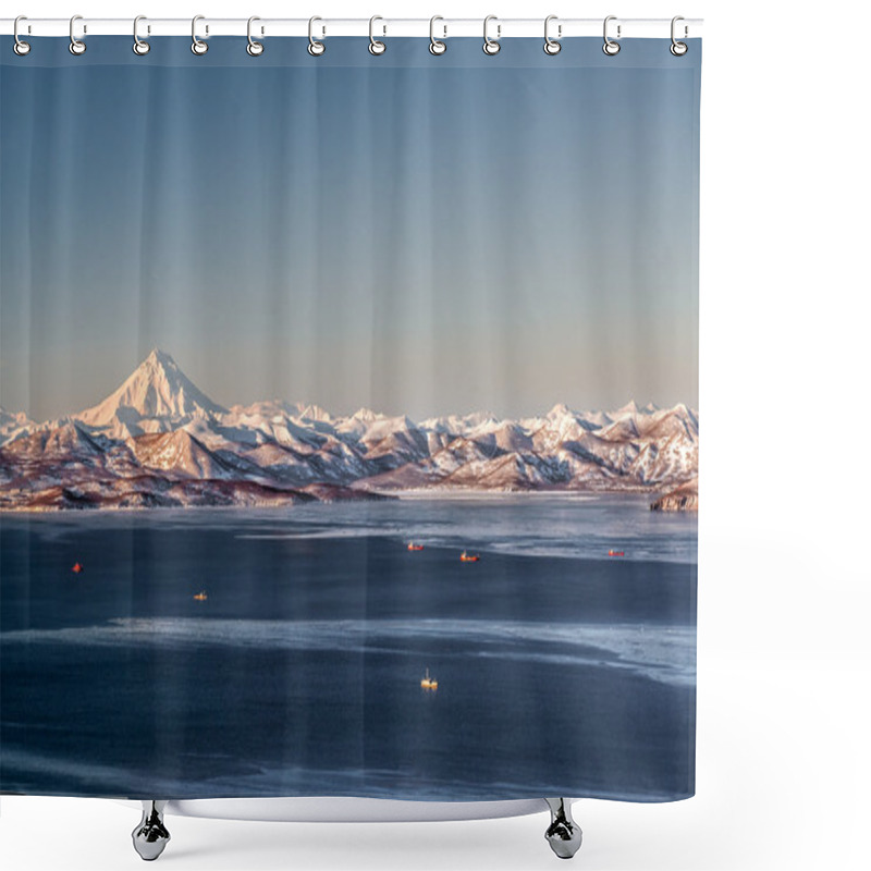 Personality  Beautiful View Of Viliuchinsky Volcano Shower Curtains