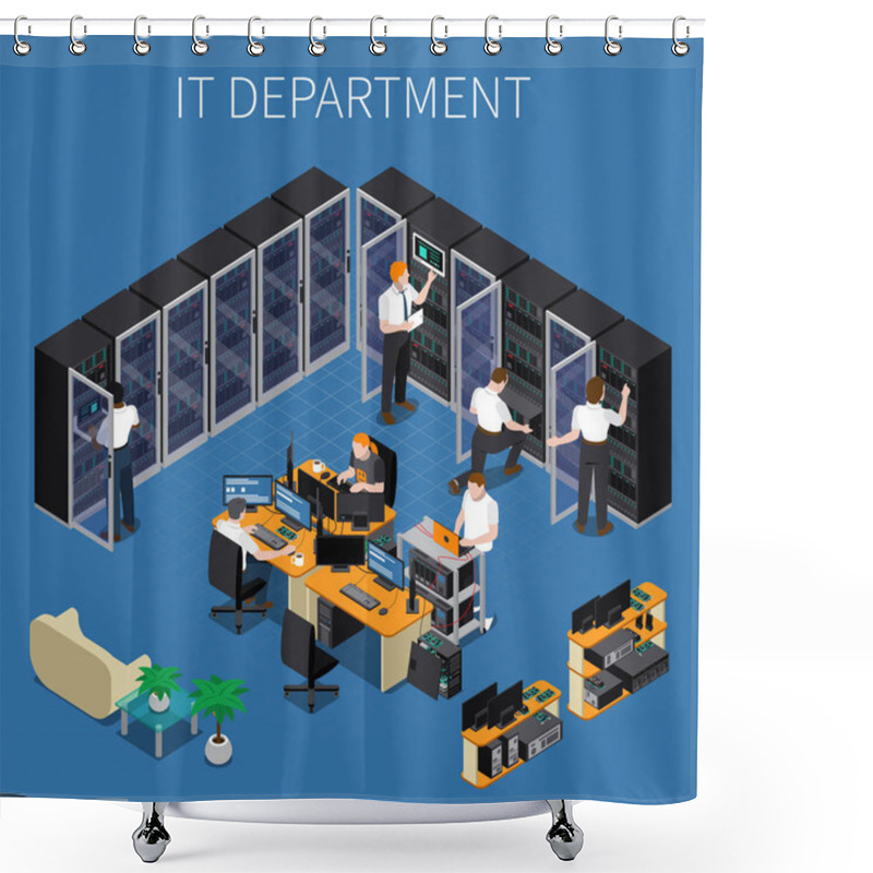 Personality  IT Engineering Isometric Composition Shower Curtains