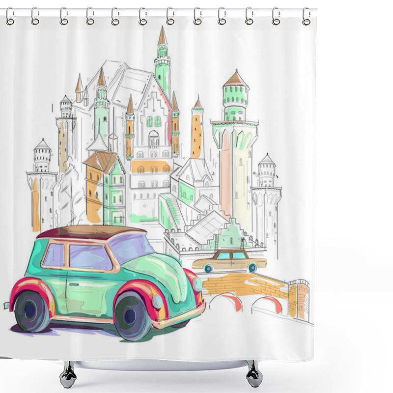 Personality  Germany Cityscape Background Shower Curtains