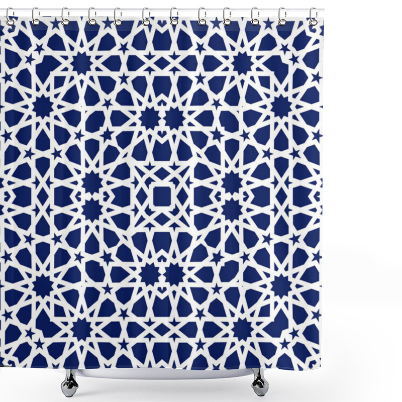 Personality  Geometric Arabic Seamless Pattern. Abstract Islamic Vector Background. Shower Curtains