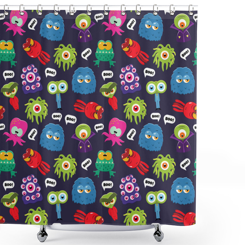 Personality  Monster Pattern Shower Curtains