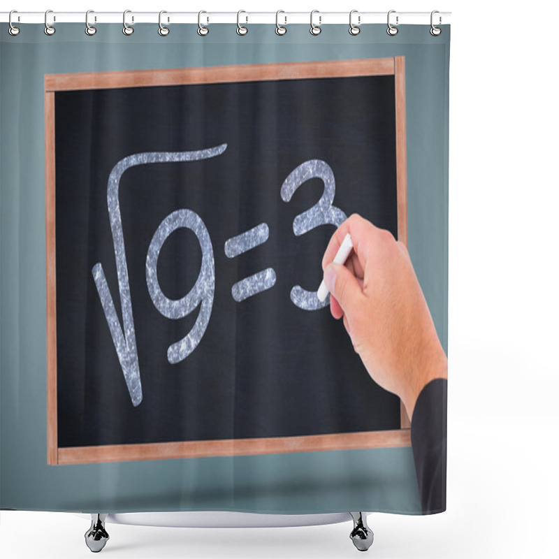 Personality  Composite Image Of Hand Writing With Chalk Shower Curtains