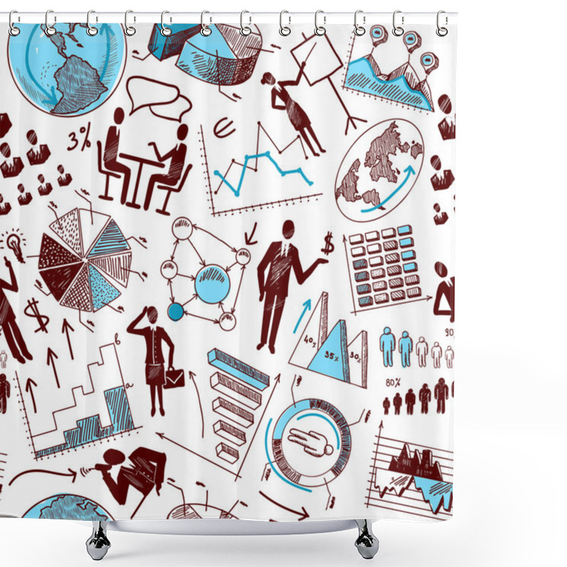 Personality  Sketch Business Seamless Shower Curtains