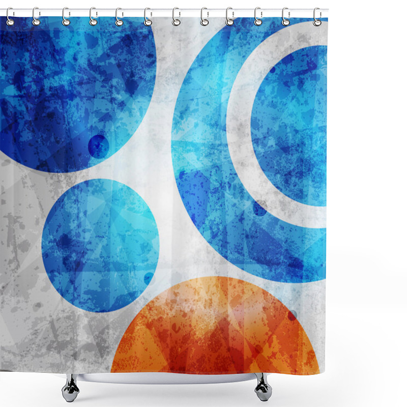 Personality  Abstract High-tech Graphic Design Circles Pattern Background Shower Curtains