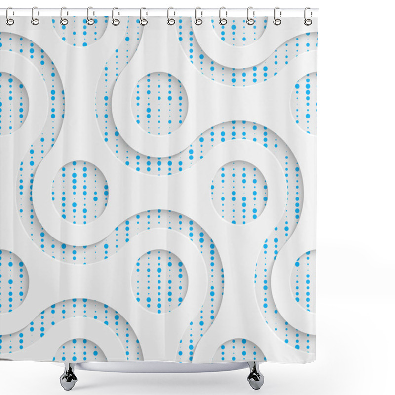 Personality  Seamless Mosaic Pattern. Abstract 3d Realistic Background Shower Curtains