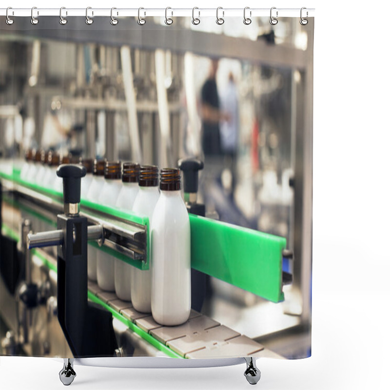 Personality  Bottling Line Shower Curtains