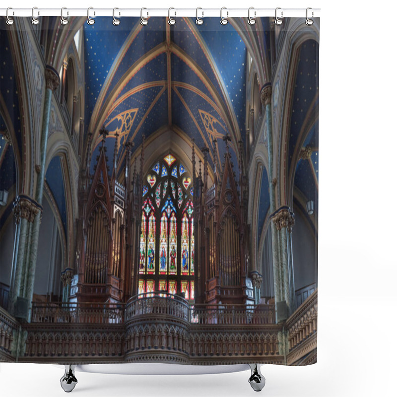 Personality  Pipe Organ In The Sanctuary Of Notre-Dame Cathedral In Ottawa Shower Curtains